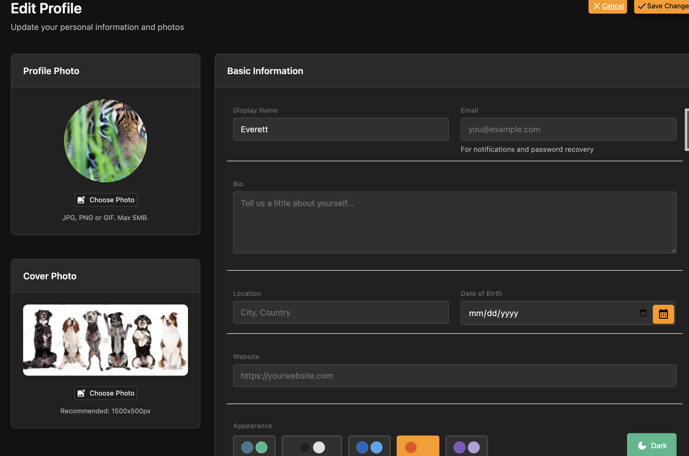 Profile Page